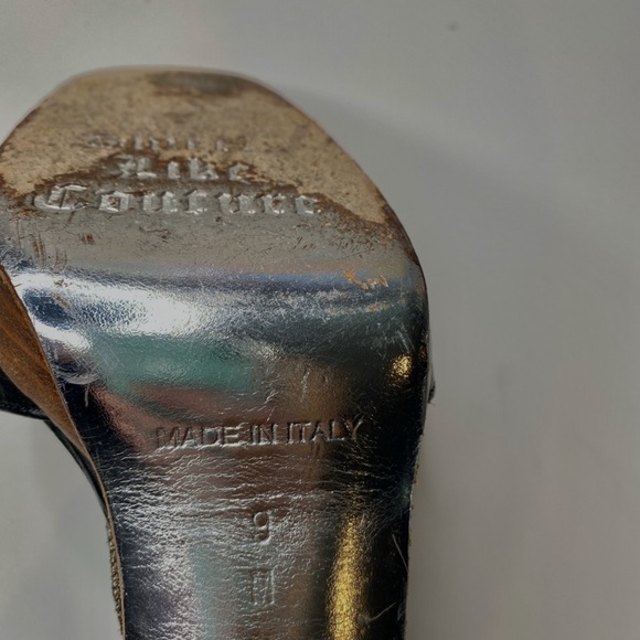 Y2K Juicy Couture T-Strap Black Leather Heels - Picture 7 of 9